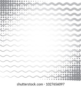 Light Halftone Background for Web Layout. Half Tone Vector Pattern. White and Grey Speed Line with Waves