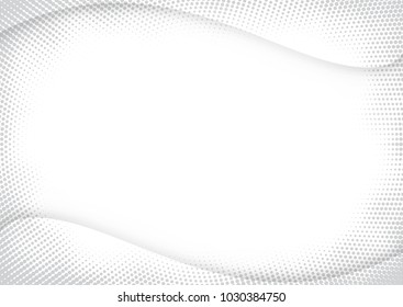 Light Halftone Background for Web Layout. White and Grey Half Tone Vector Pattern with Dots and Gradient Lines