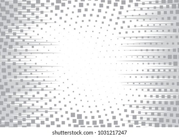 Light Halftone Background for Web Layout. Half Tone Vector Pattern. White and Grey Speed Line or Fast Motion Background