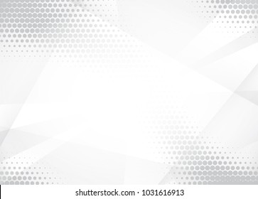 Light Halftone Background for Web Layout  White   Grey Half Tone Vector Pattern and Dots   Gradient Lines