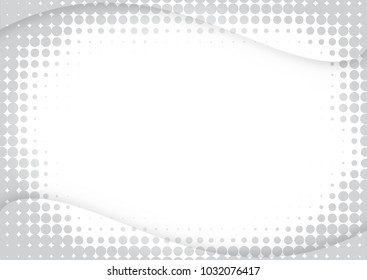 Light Halftone Background for Web Layout. White and Grey Half Tone Vector Pattern with Dots and Gradient Lines