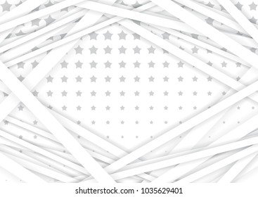 Light Halftone Background for Web Layout. White and Grey Half Tone Vector Pattern with Stars and Gradient Lines
