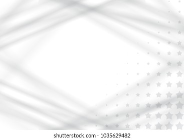 Light Halftone Background for Web Layout. White and Grey Half Tone Vector Pattern with Stars and Gradient Lines