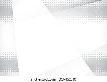 Light Halftone Background for Web Layout. White and Grey Half Tone Vector Pattern with Dots and Gradient Lines