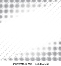 Light Halftone Background for Web Layout. Half Tone Vector Pattern. White and Grey Speed Line with Waves
