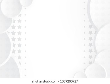 Light Halftone Background for Web Layout. White and Grey Half Tone Vector Pattern with Stars and Gradient Circles
