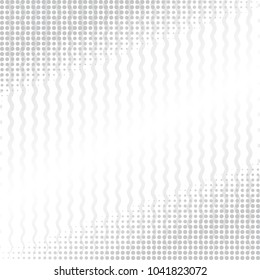 Light Halftone Background for Web Layout. Half Tone Vector Pattern. White and Grey Speed Line with Waves