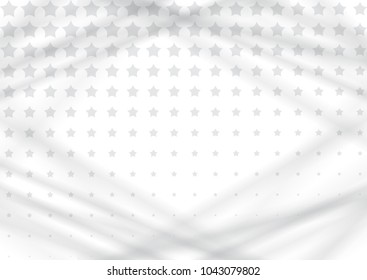 Light Halftone Background for Web Layout. White and Grey Half Tone Vector Pattern with Stars and Gradient Lines