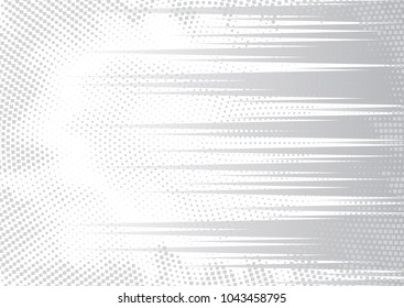 Light Halftone Background for Web Layout. Half Tone Vector Pattern. White and Grey Speed Line or Fast Motion Background