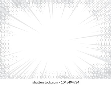 Light Halftone Background for Web Layout. Half Tone Vector Pattern. White and Grey Speed Line or Fast Motion Background with Zoom Effect