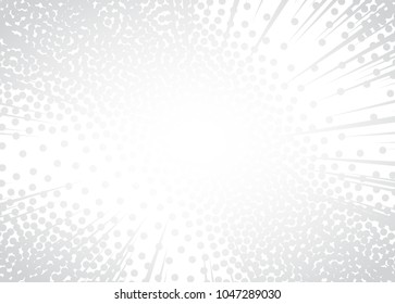 Light Halftone Background for Web Layout. White and Grey Half Tone Vector Pattern with Dots and Gradient Lines