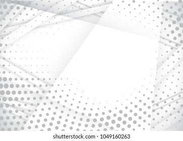 Light Halftone Background for Web Layout. White and Grey Half Tone Vector Pattern with Dots and Lines