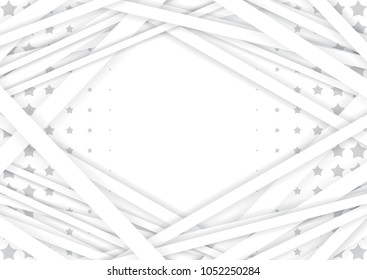 Light Halftone Background for Web Layout. White and Grey Half Tone Vector Pattern with Stars and Gradient Lines