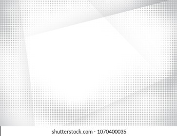 Light Halftone Background for Web Layout. White and Grey Half Tone Vector Pattern with Dots and Lines