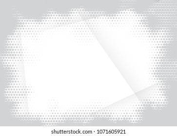Light Halftone Background for Web Layout. White and Grey Half Tone Vector Pattern with Dots and Gradient Lines