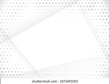 Light Halftone Background for Web Layout. White and Grey Half Tone Vector Pattern with Dots and Gradient Lines