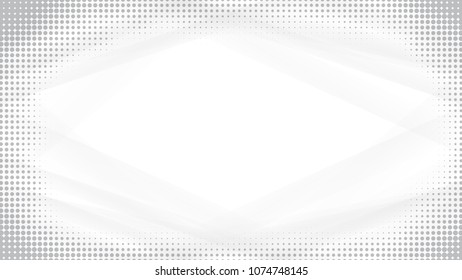 Light Halftone Background for Web Layout. White and Grey Half Tone Vector Pattern with Dots and Gradient Lines