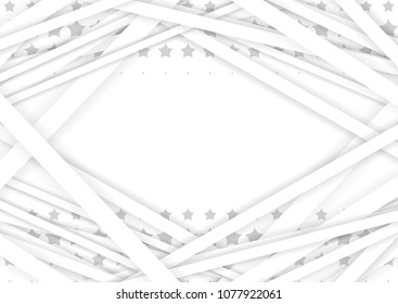 Light Halftone Background for Web Layout. White and Grey Half Tone Vector Pattern with Stars and Gradient Lines