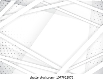 Light Halftone Background for Web Layout. White and Grey Half Tone Vector Pattern with Dots and Lines