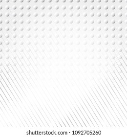 Light Halftone Background for Web Layout. White and Grey Half Tone Vector Pattern with Dots and Gradient Lines