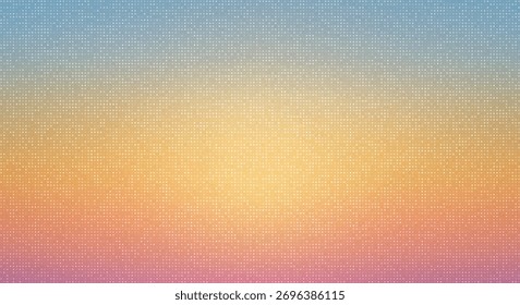 Light halftone dot pattern transitioning from soft blue and pink to warm orange and yellow