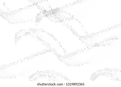 Light halftone dots pattern texture background. Abstract curves. Points backdrop. Wavy dotted spotted 
pattern. Modern abstract dotted template vector illustration for design, covers, web  banners