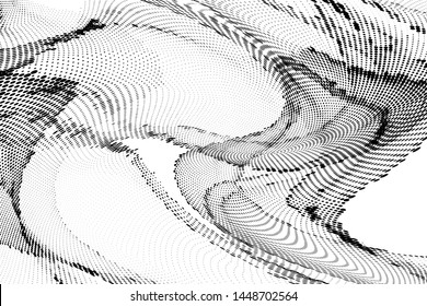 Light halftone dots pattern texture background. Abstract curves. Points backdrop. Wavy dotted spotted 
pattern. Modern abstract dotted template vector illustration for design, covers, web  banners