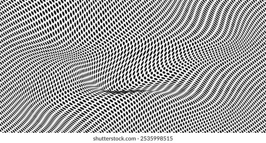 Light halftone dots pattern texture background. Abstract monochrome light halftone. Wavy dotted spotted pattern. Modern abstract dotted template vector illustration