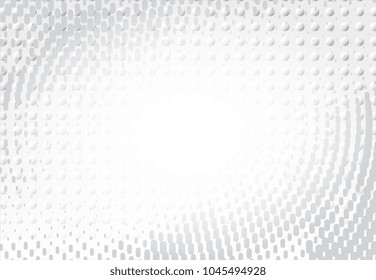 Light Halftone Futuristic Background for Web Layout. White and Grey Half Tone Vector Pattern with Dots and Gradients