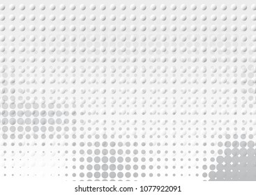 Light Halftone Futuristic Background for Web Layout. White and Grey Half Tone Vector Pattern