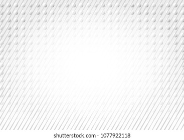 Light Halftone Futuristic Background for Web Layout. White and Grey Half Tone Vector Pattern with Dots and Gradient Waves