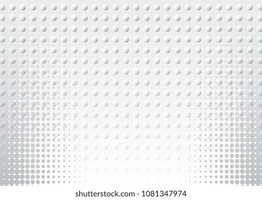 Light Halftone Futuristic Background for Web Layout. White and Grey Half Tone Vector Pattern