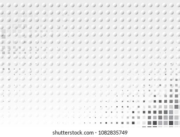 Light Halftone Futuristic Background for Web Layout. White and Grey Half Tone Vector Pattern