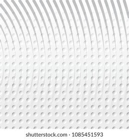 Light Halftone Futuristic Background for Web Layout. White and Grey Half Tone Vector Pattern with Dots and Gradient Waves