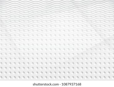 Light Halftone Futuristic Background for Web Layout. White and Grey Half Tone Vector Pattern with Dots and Gradient Waves