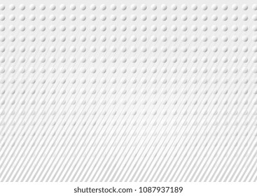 Light Halftone Futuristic Background for Web Layout. White and Grey Half Tone Vector Pattern with Dots and Gradient Waves