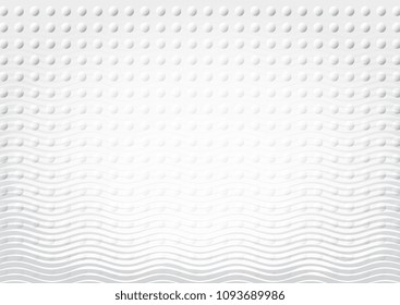 Light Halftone Futuristic Background for Web Layout. White and Grey Half Tone Vector Pattern with Dots and Gradient Waves