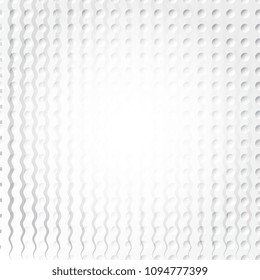 Light Halftone Futuristic Background for Web Layout. White and Grey Half Tone Vector Pattern with Dots and Gradient Waves