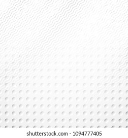 Light Halftone Futuristic Background for Web Layout. White and Grey Half Tone Vector Pattern with Dots and Gradient Waves