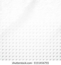 Light Halftone Futuristic Background for Web Layout. White and Grey Half Tone Vector Pattern with Dots and Gradient Waves
