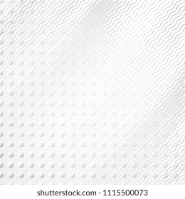 Light Halftone Futuristic Background for Web Layout. White and Grey Half Tone Vector Pattern with Dots and Gradient Waves