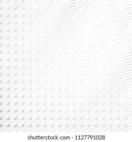 Light Halftone Futuristic Background for Web Layout. White and Grey Half Tone Vector Pattern with Dots and Gradient Waves