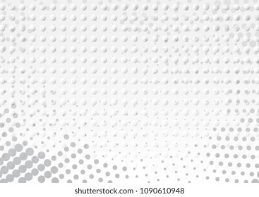 Light Halftone Futuristic Dot Background for Web Layout. White and Grey Half Tone Vector Pattern