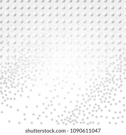 Light Halftone Futuristic Dot Background for Web Layout. White and Grey Half Tone Vector Pattern