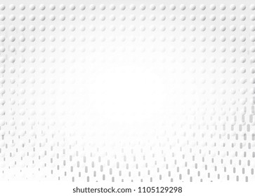Light Halftone Futuristic Dot Background for Web Layout. White and Grey Half Tone Vector Pattern