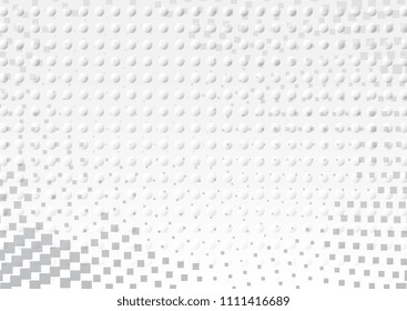 Light Halftone Futuristic Dot Background for Web Layout. White and Grey Half Tone Vector Pattern