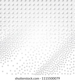 Light Halftone Futuristic Dot Background for Web Layout. White and Grey Half Tone Vector Pattern