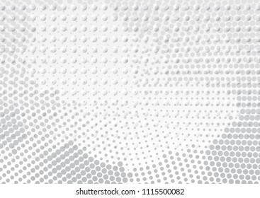 Light Halftone Futuristic Dot Background for Web Layout. White and Grey Half Tone Vector Pattern