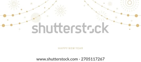 light hanging and firework banner design for happy new year party celebration