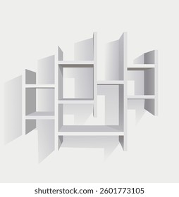 Light Hanging shelf isolated on white background. Vector illustration